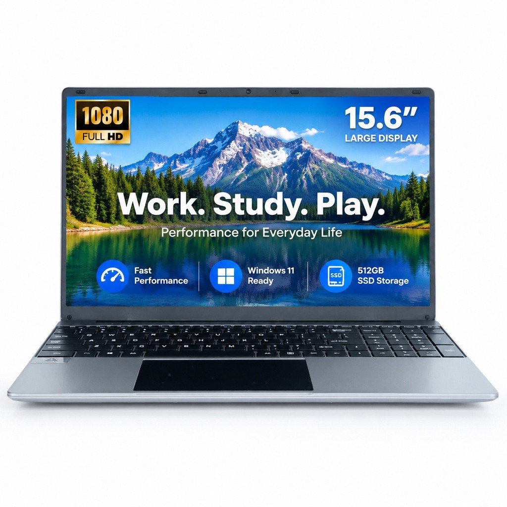 Ultra Thin 15.6" Laptop Computer N5095 Processor 8GB DDR4 512GB SSD Numeric