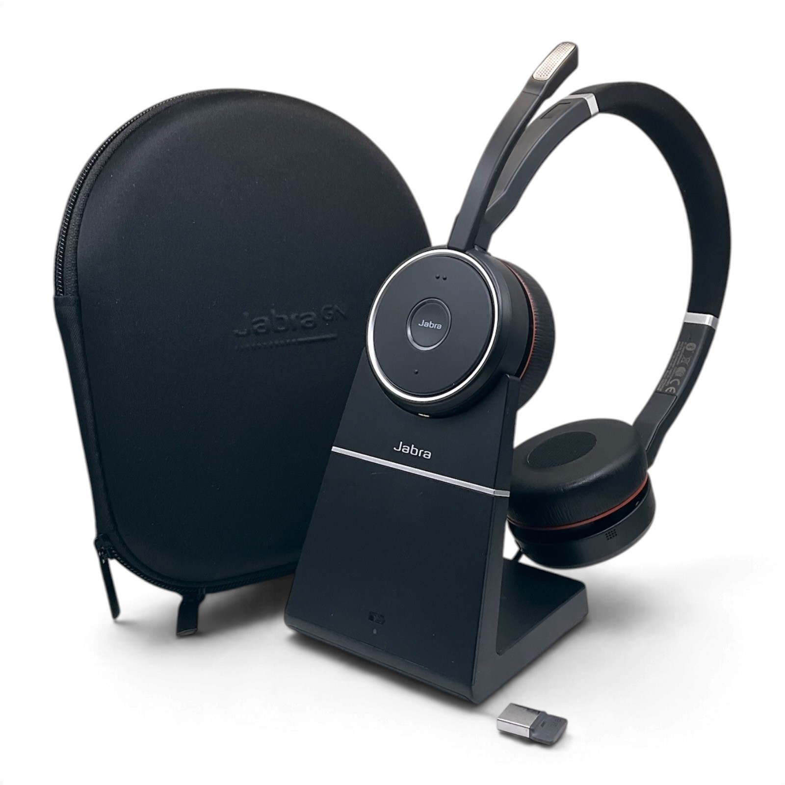 Jabra Evolve75 Wireless Headset ANC Stereo with Charging Stand USB Dongle & Case