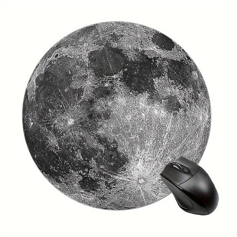 Minimalist Moon Mouse Pad: High-Res Surface Desk Decor for Space Fans & Office