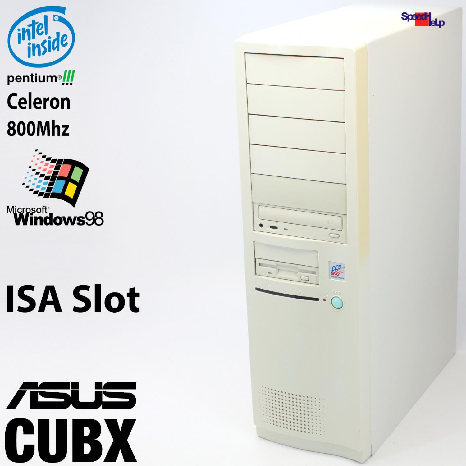 Isa Slot Asus Cubx Intel Celeron 800MHz P3 Computer Pc Parallel Win Windows 98