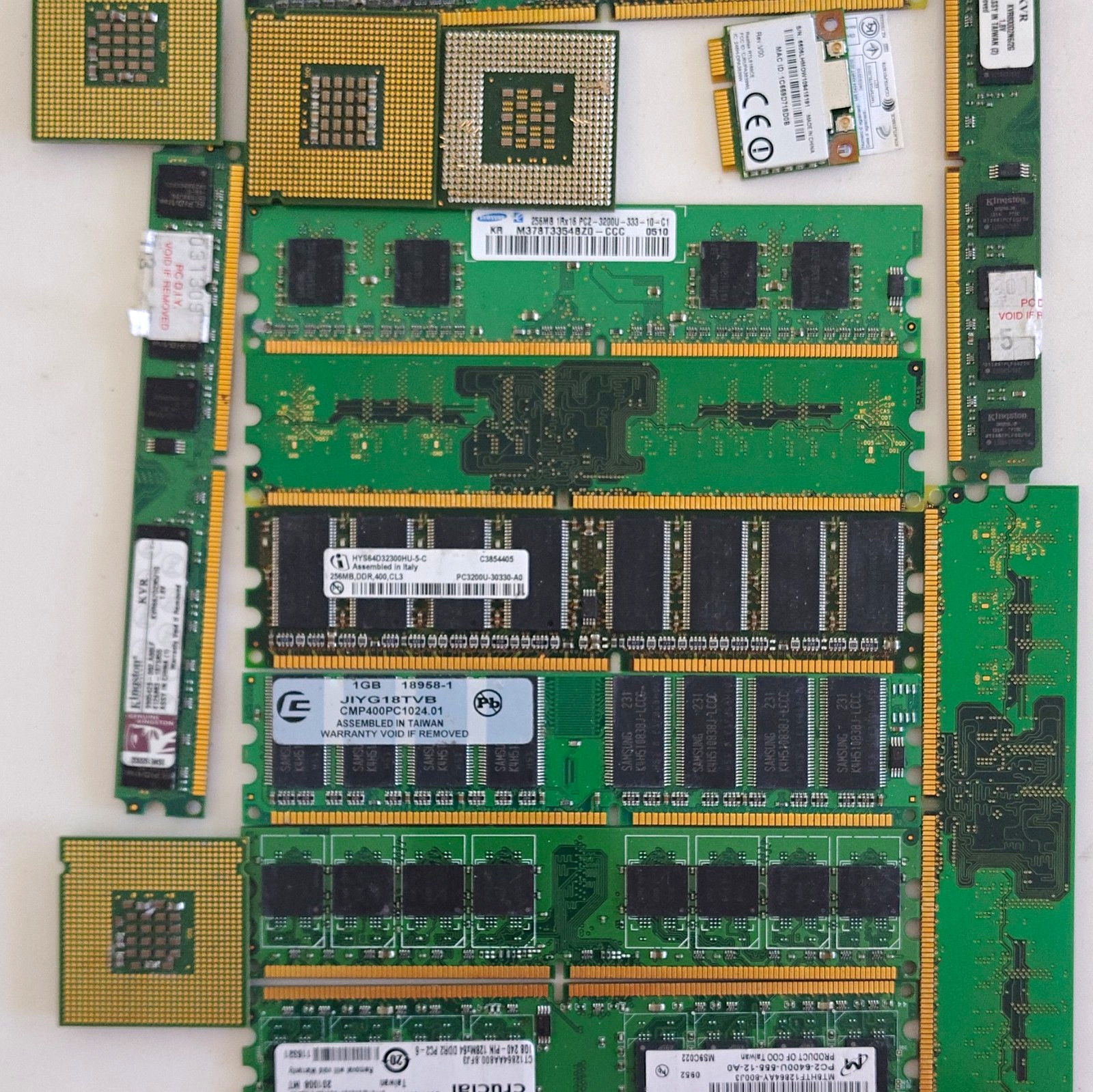 Old PC Rams & CPUs for scrap 