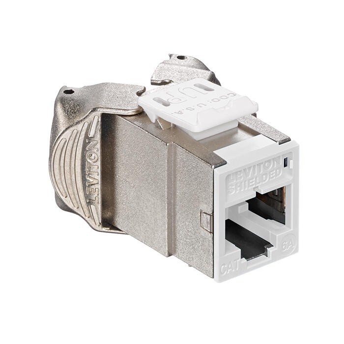 Leviton 6ASJK-RW6 Atlas-X1 Cat 6A Component-Rated Shielded Quickport Jack White