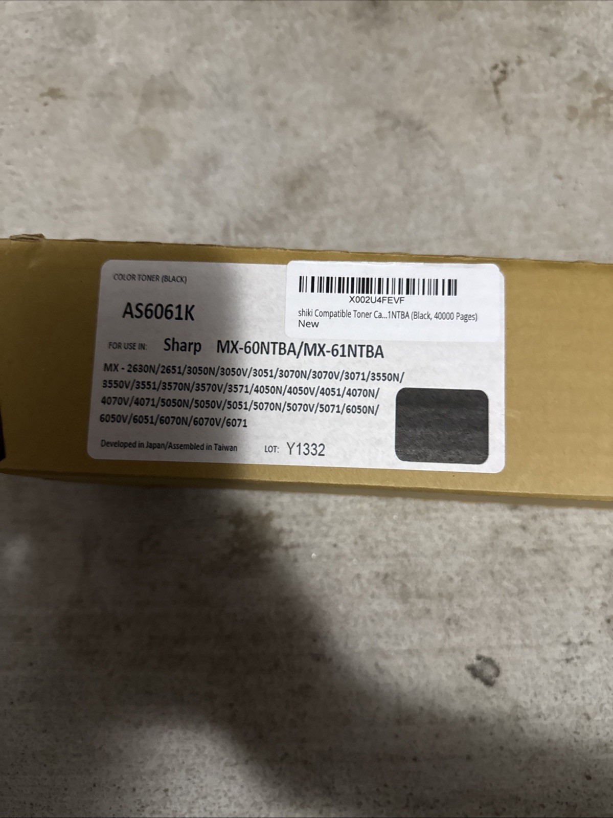 SHIKI Compatible Toner Cartridge Sharp Full Color MX60NTBA/MX61NTBA Blk Yd 40,00