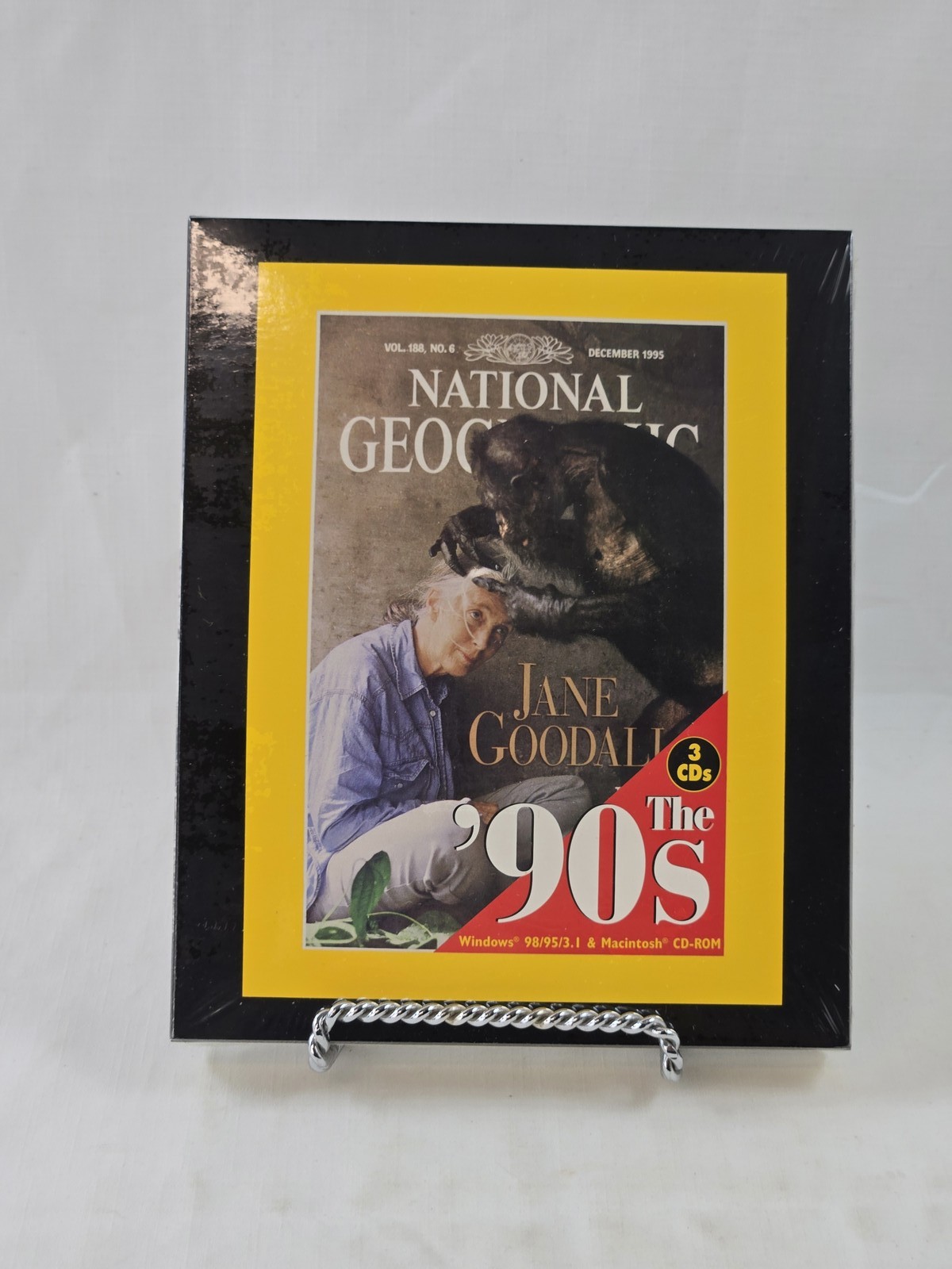 National Geographic The '90s CD-ROM Set 3 Discs Windows Mac Jane Goodall NEW