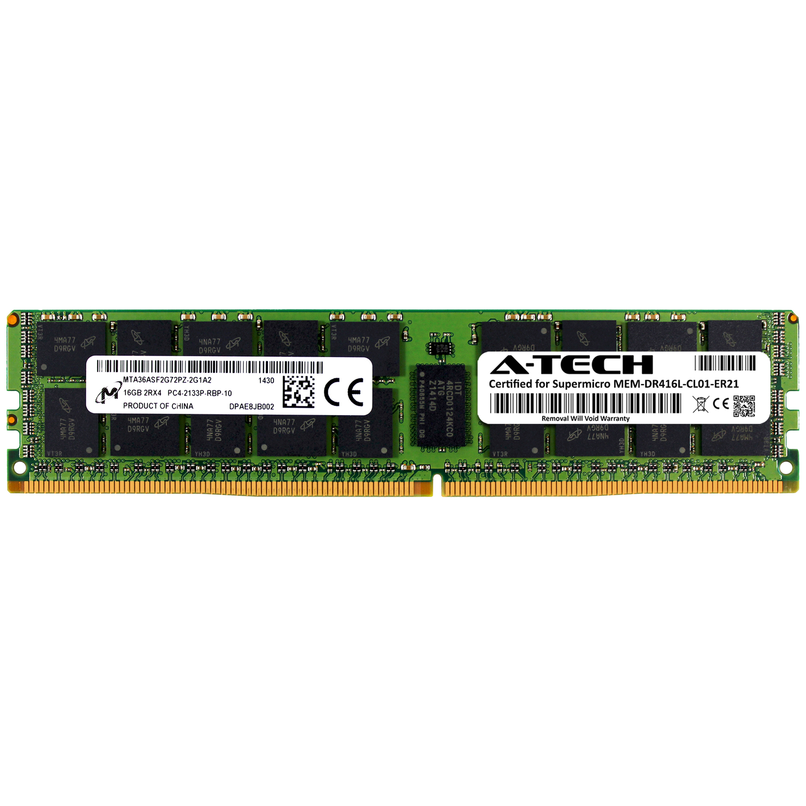16GB PC4-17000 RDIMM Replacement for Supermicro MEM-DR416L-CL01-ER21 Memory RAM