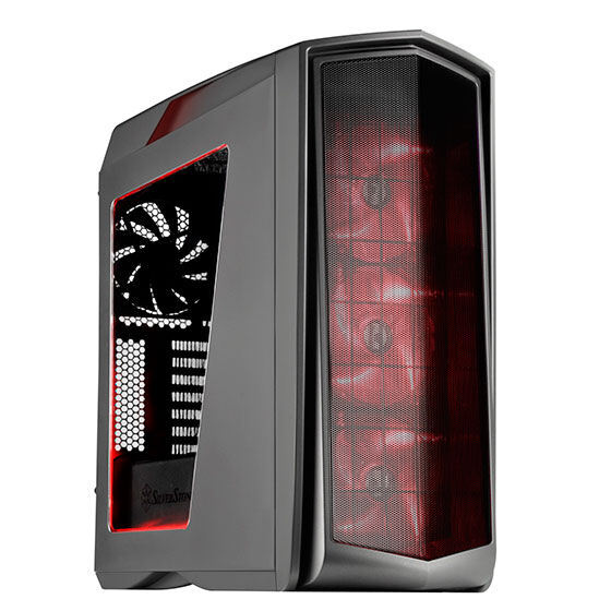 Silverstone SST-PM01TR-W (Titanium with Red LED + Window) ATX/MATX 140mm LED FAN