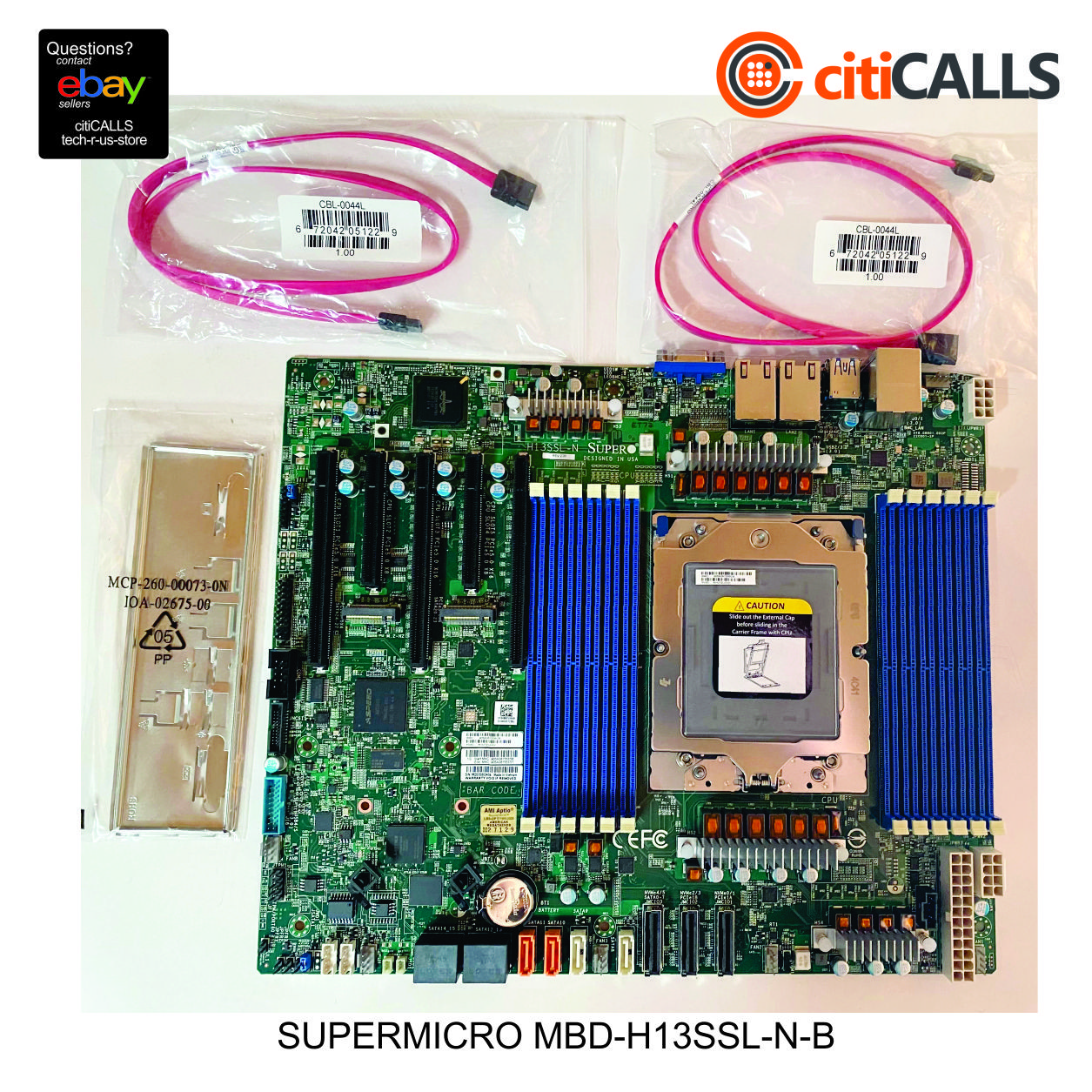 Supermicro MBD-H13SSL-N-B H13 SP5 AMD EPYC 9004 DDR5 PCIe 5.0 Server Motherboard