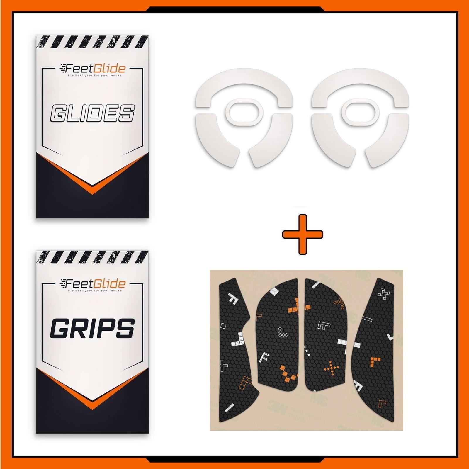 FeetGlide PTFE Mouse Skates & Grip Tape Bundle for Keychron M3 Mini Wireless