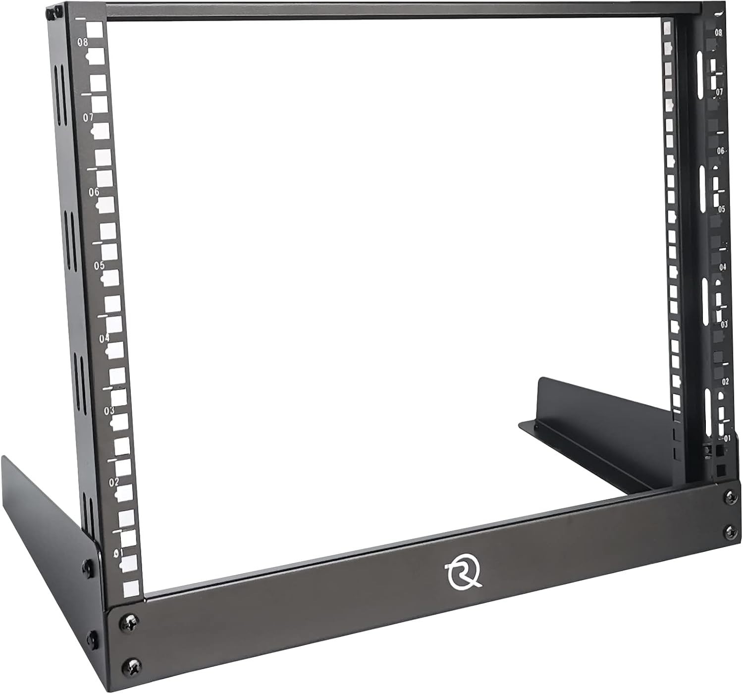 8U Desktop Rack for Network & Audio, 19 Inch 2 Post Open Frame Cabinet with R...