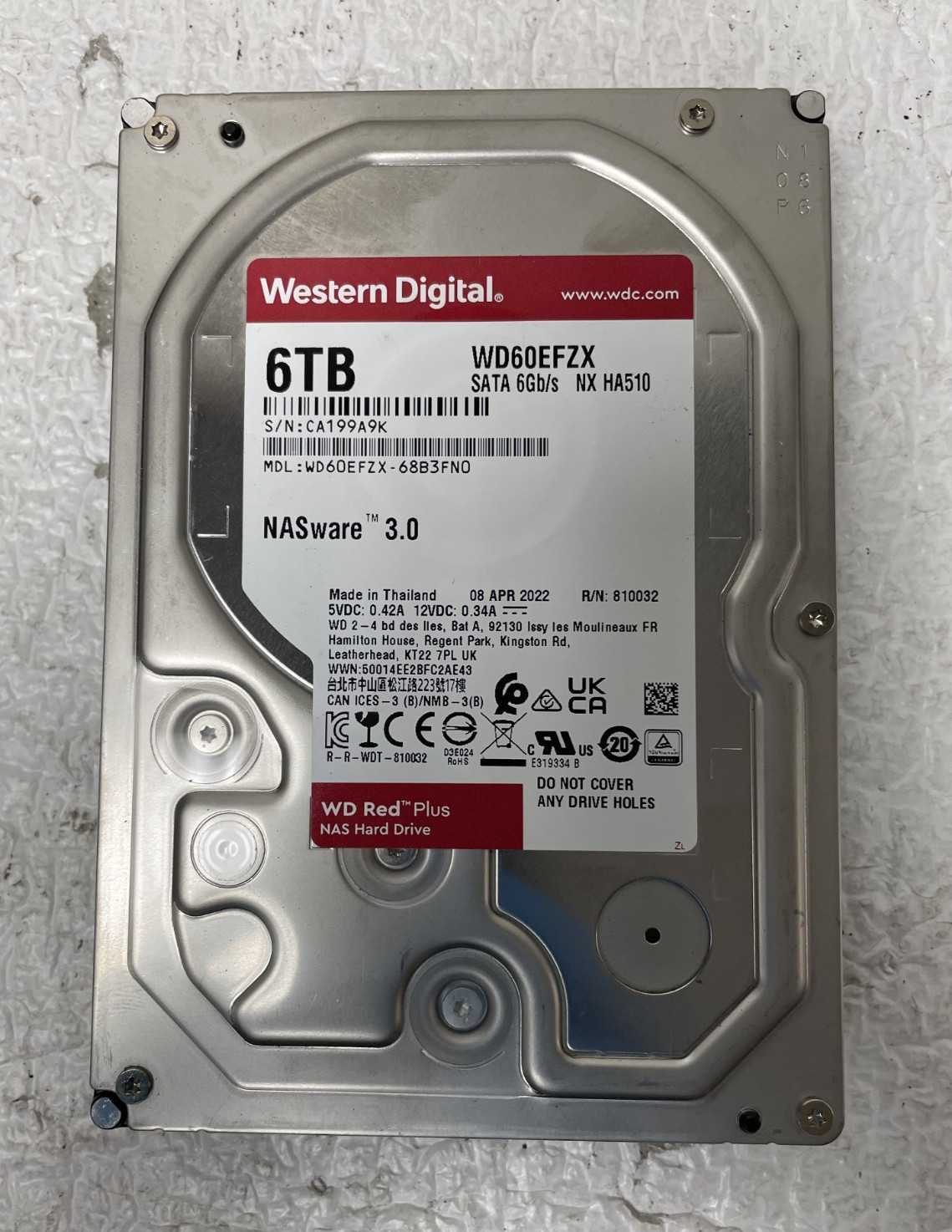 Western Digital Red Plus NAS 6TB Internal Hard Drive WD60EFZX-68B3FN0