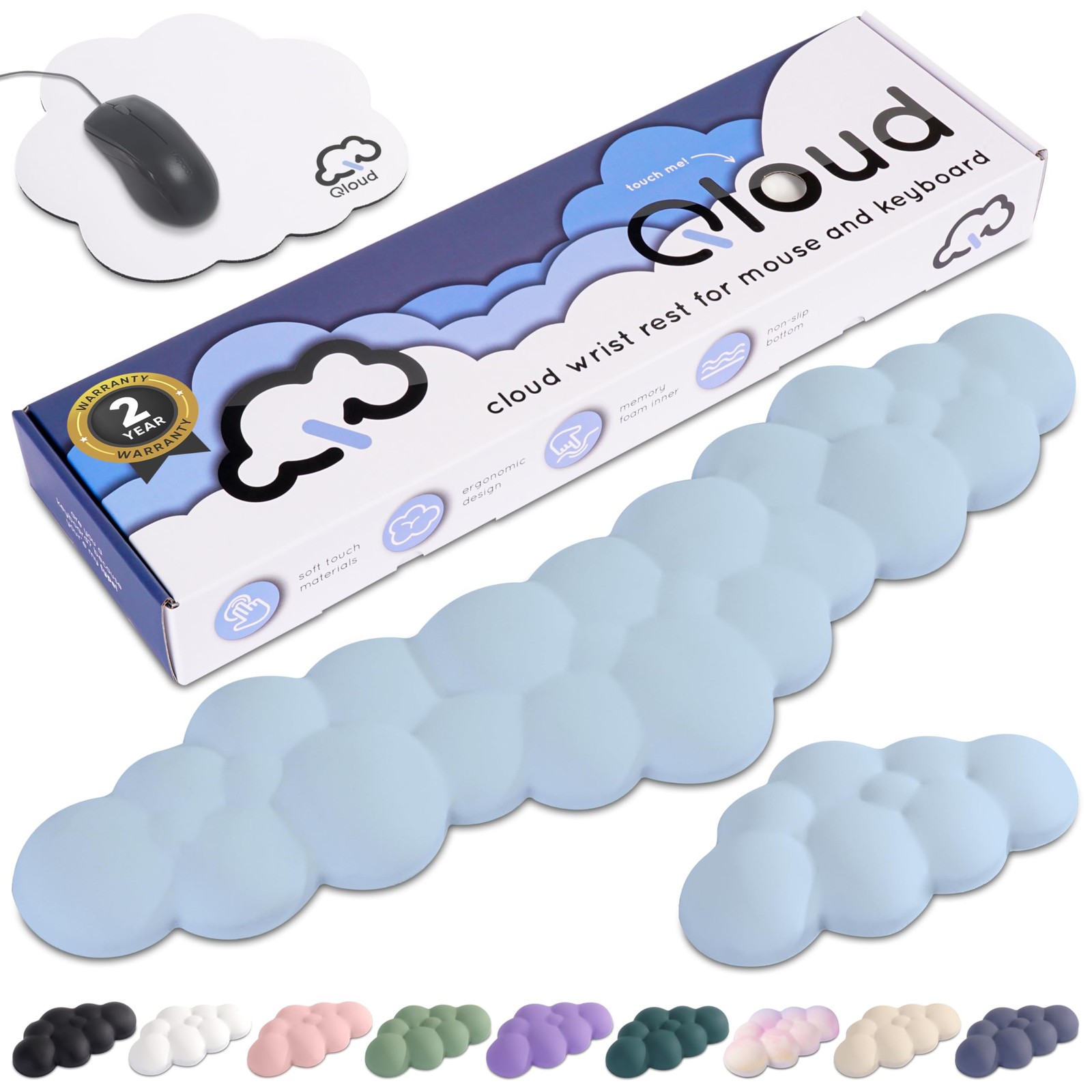 Blue Cloud Keyboard Wrist Rest – Qloud Blue Wrist Rest for Computer Keyboard ...