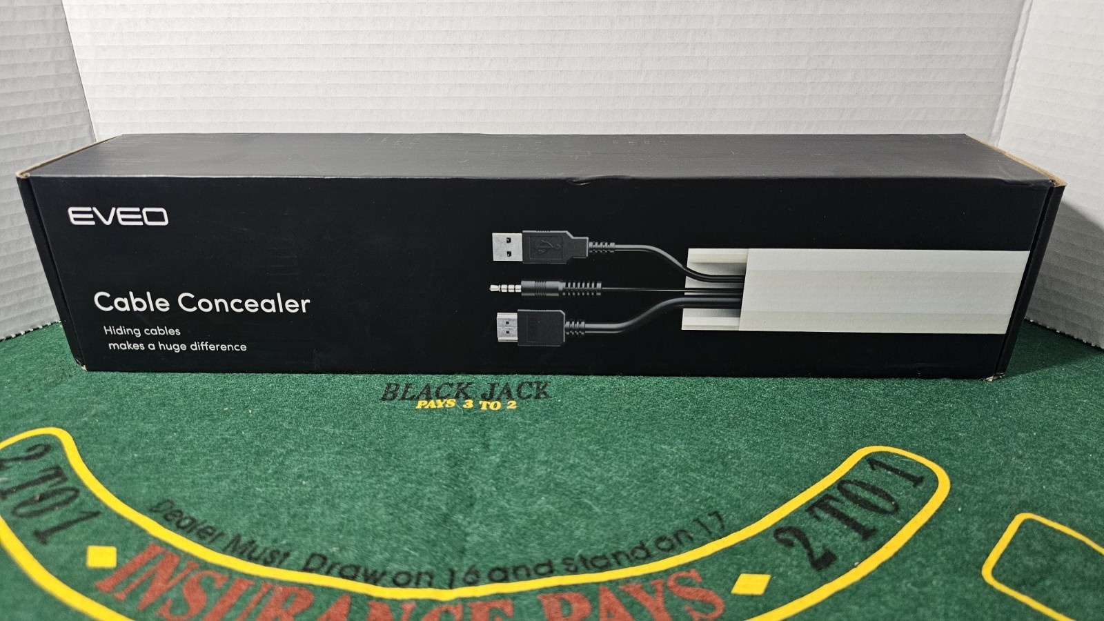 EVEO Cable Concealer Kit Cord Hider 150" Mountain GREY 