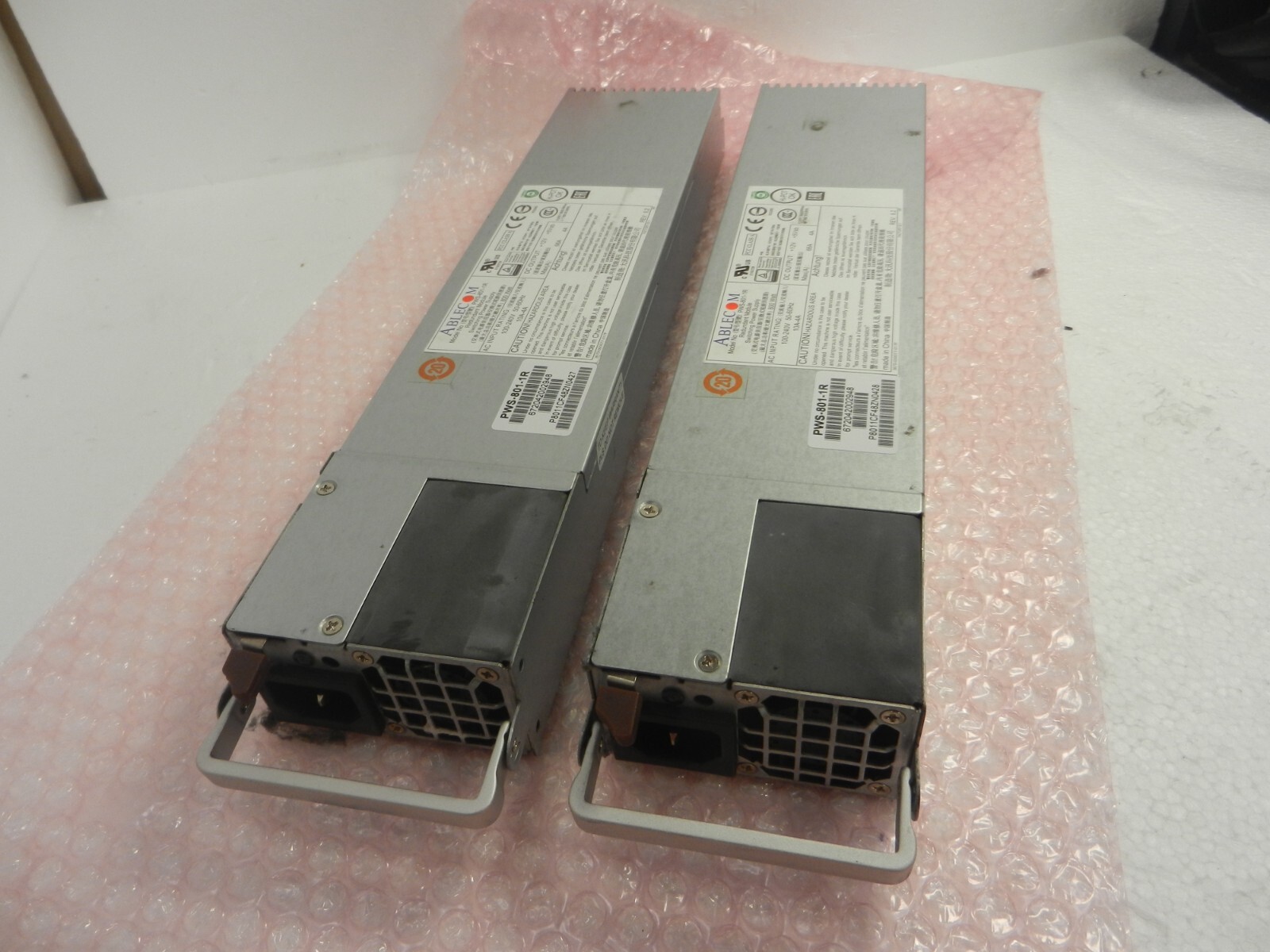 Lot of 2 Ablecom PWS-801-1R 800W Redundant Module Switching Power Supplies
