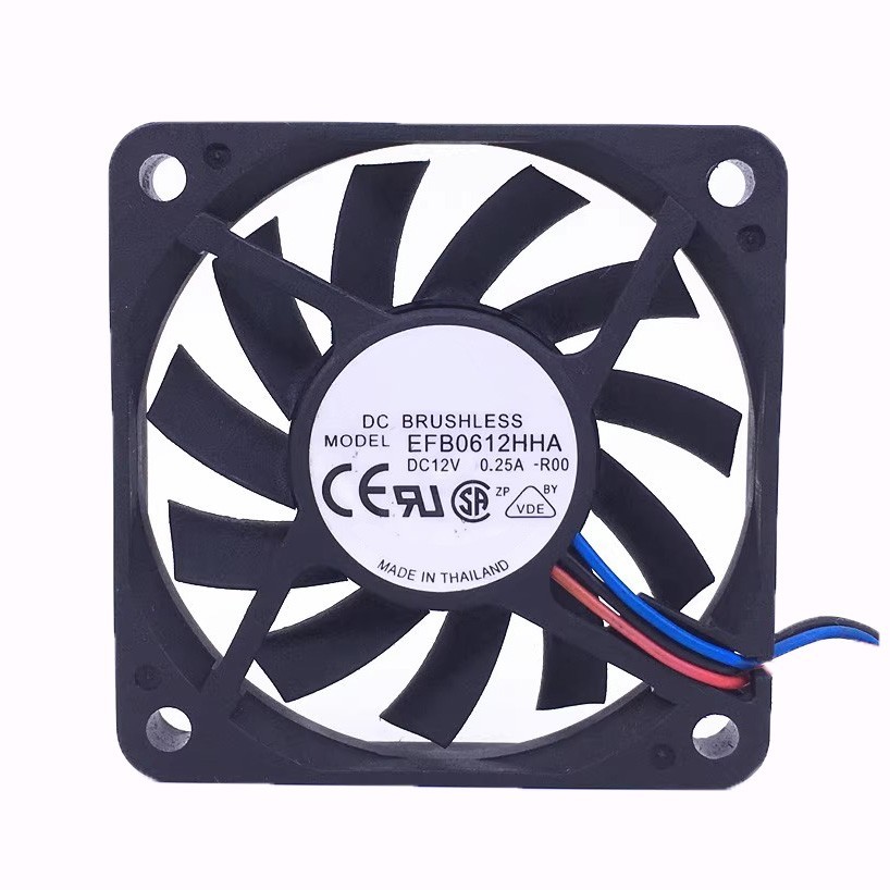 Cooling Fan For DELTA EFB0612HHA-R00 60*60*10MM DC12V 0.25A 3lines New