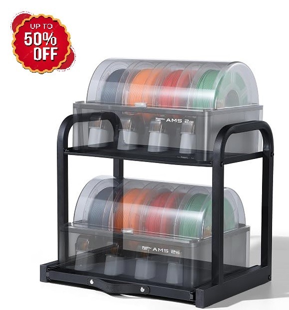 Dual AMS Rack for Bambu AMS/AMS 2 Pro & Anycubic ACE Pro/Ace 2 Pro