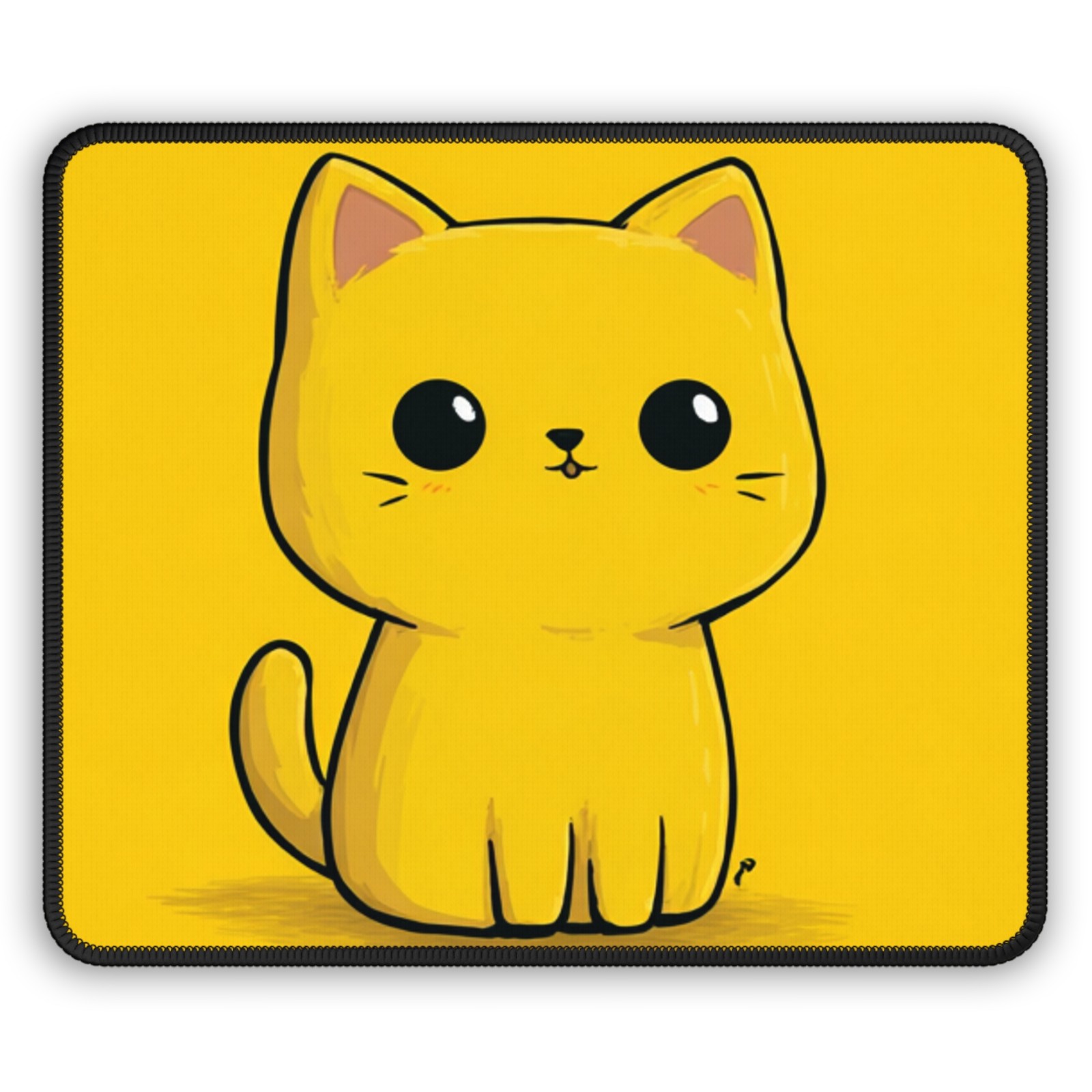 Cute Yellow Cartoon Cat Gaming Mouse Pad | Kawaii Kitten Desk Mat