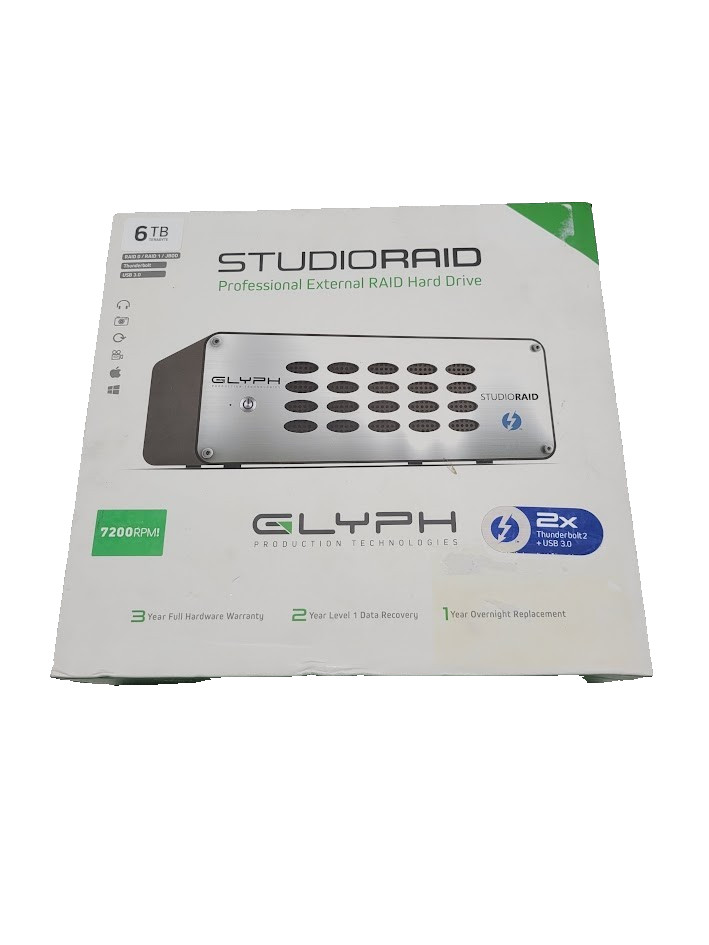 Glyph StudioRaid 6TB External HDD with Power Cord /5 hrs