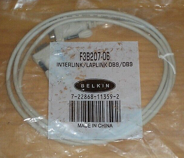 New Belkin F3B207-06 Interlink LapLink DB9 / DB9 Cable
