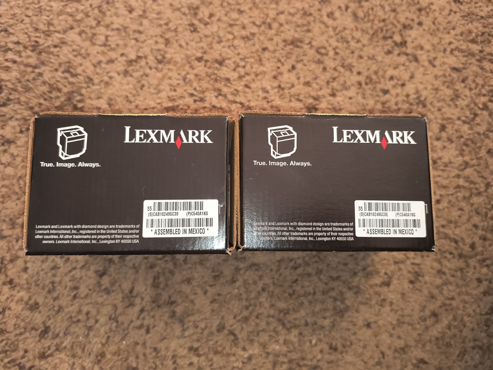 2 Genuine Lexmark C540A1KG Black Toner Cartridge - NEW SEALED