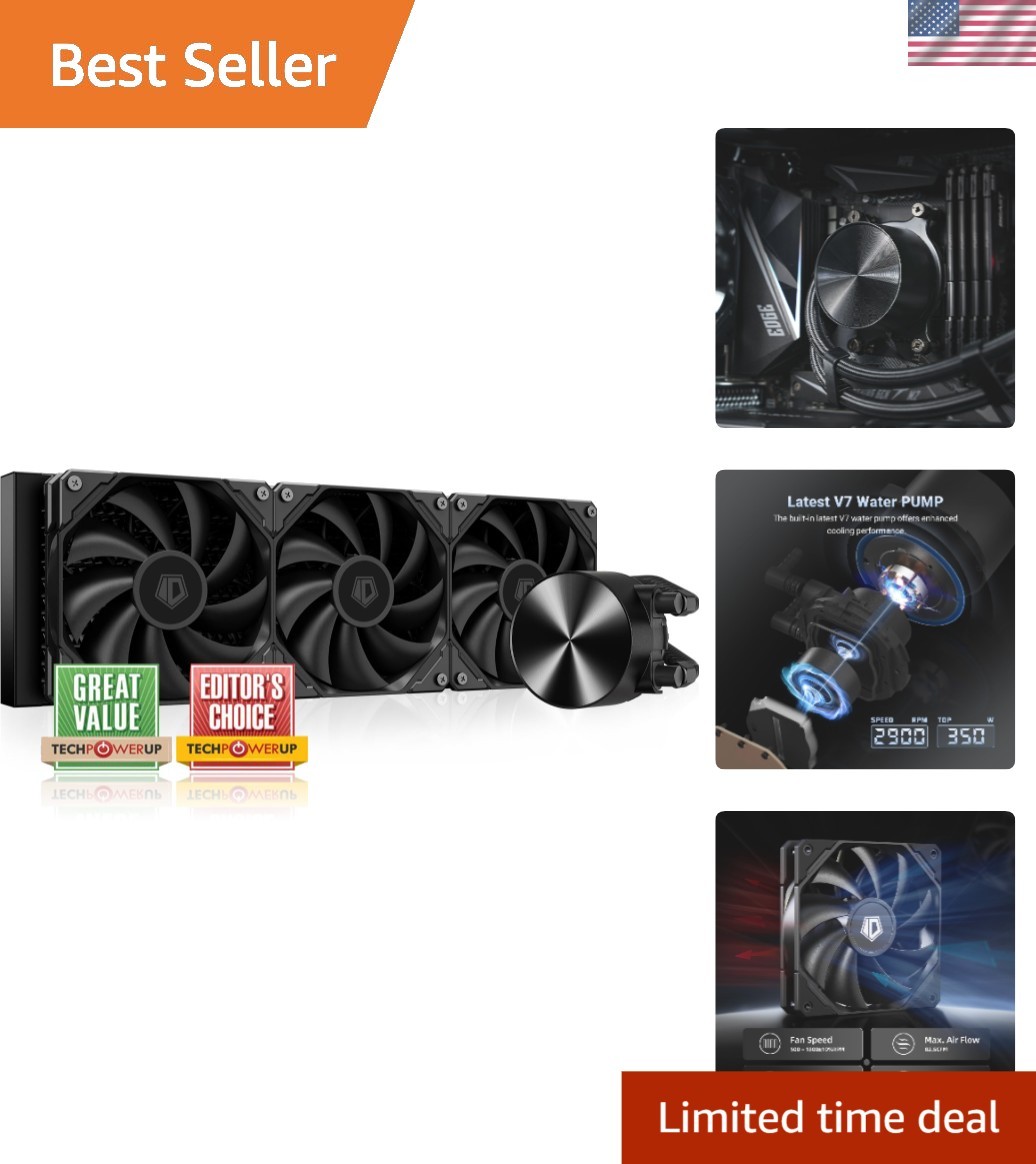 All-Black 360mm AIO CPU Cooler - Efficient Cooling for High-Performance PCs