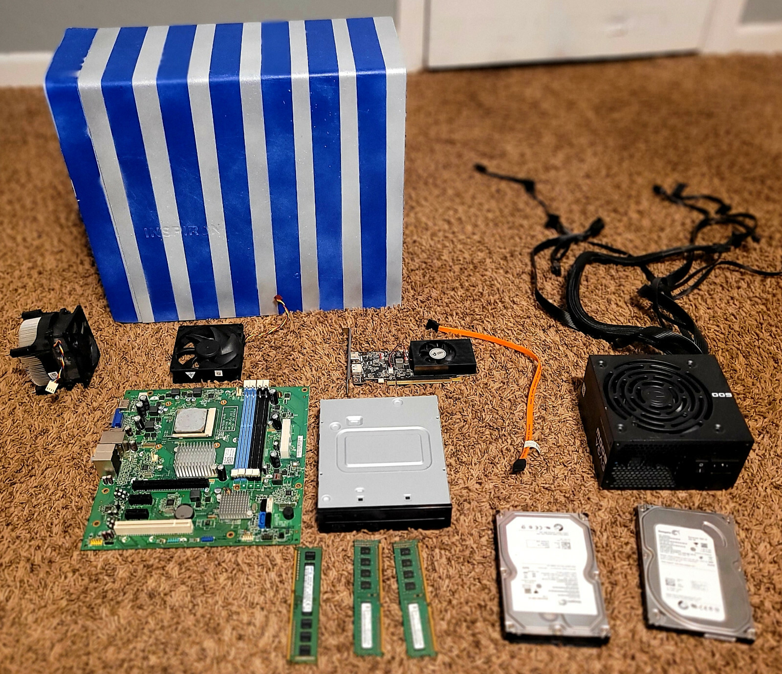 Gaming Computer Parts, GPU, HDDs, Power Supply, CPU, 12gs RAM, Case, Motherboard
