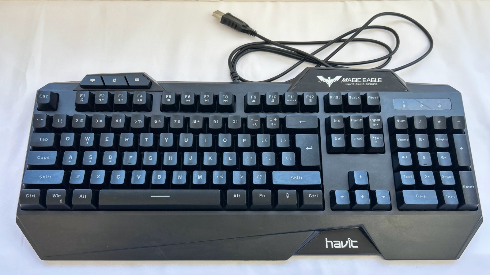 Gaming Keyboard, Havit, Magic Eagle, LED Rainbow Backlit, USB Wired, Pre-Owned