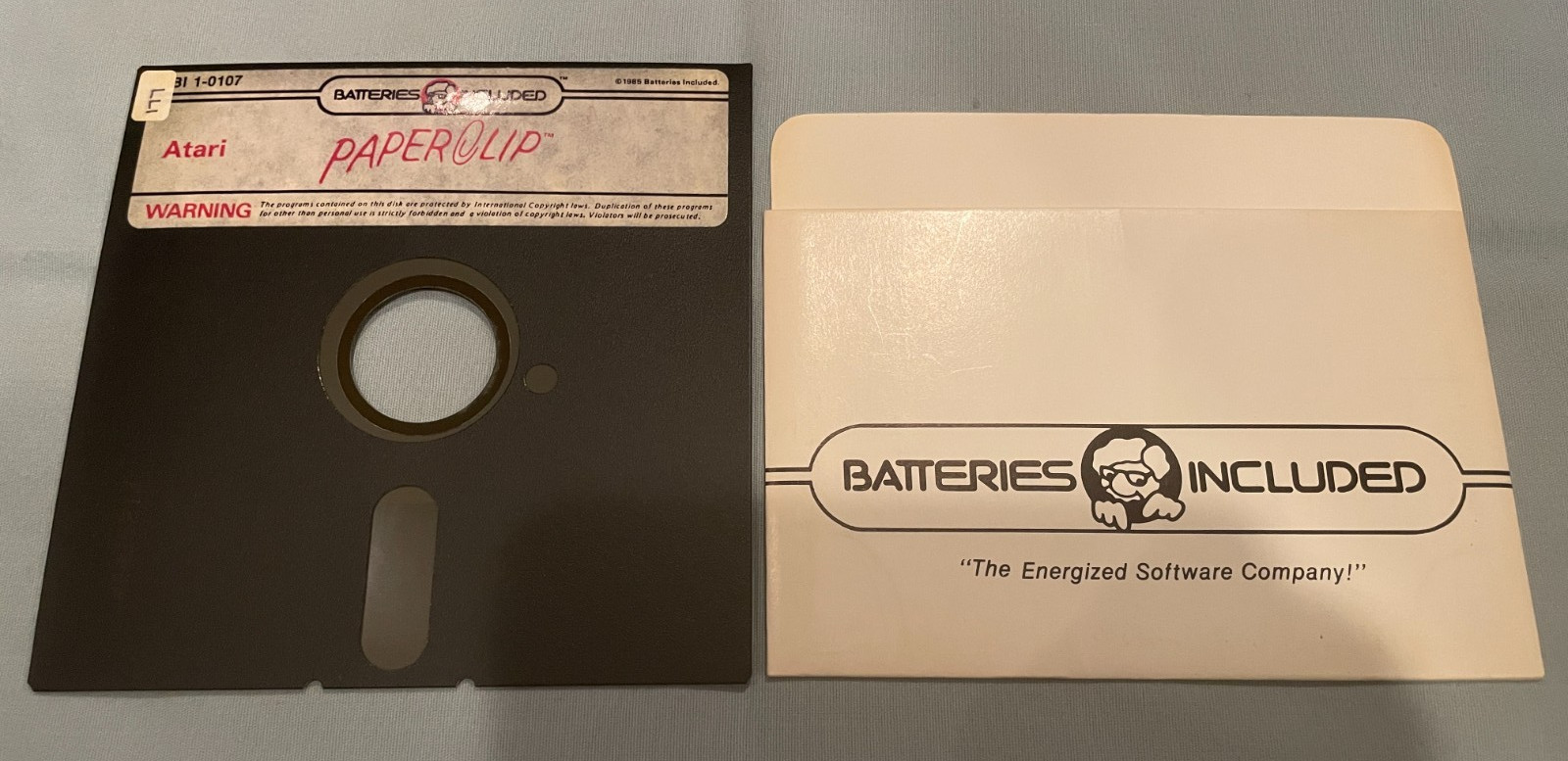 PAPERCLIP - Atari 800/130XE Computer Word Processing Software 5.25" Disk TESTED