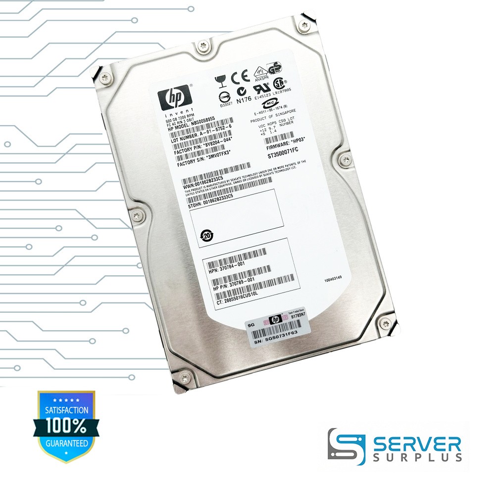 HP 500GB FC 7200 RPM 3.5 in Enterprise HDD | 370789-001 | ST3500071FC