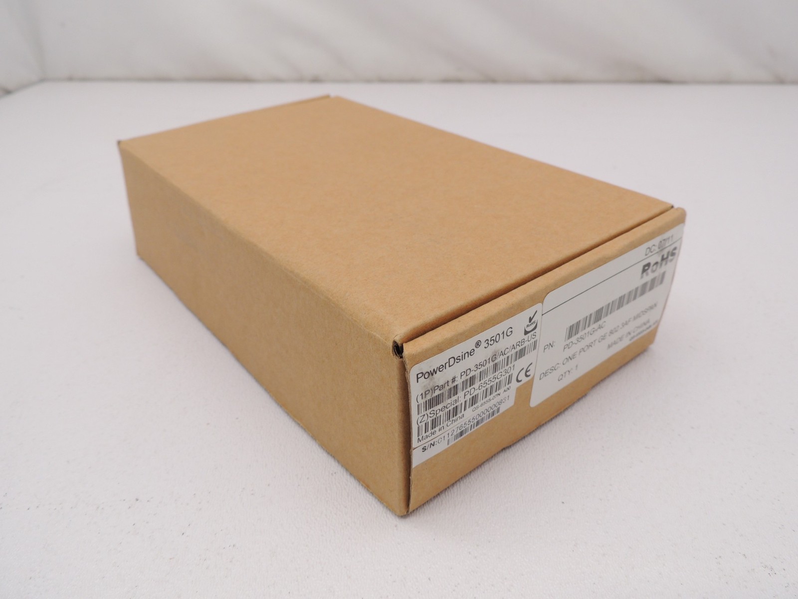 New Open PowerDsine 3501 Gigabit PoE Injector IEEE 802.3af PD-3501G/AC