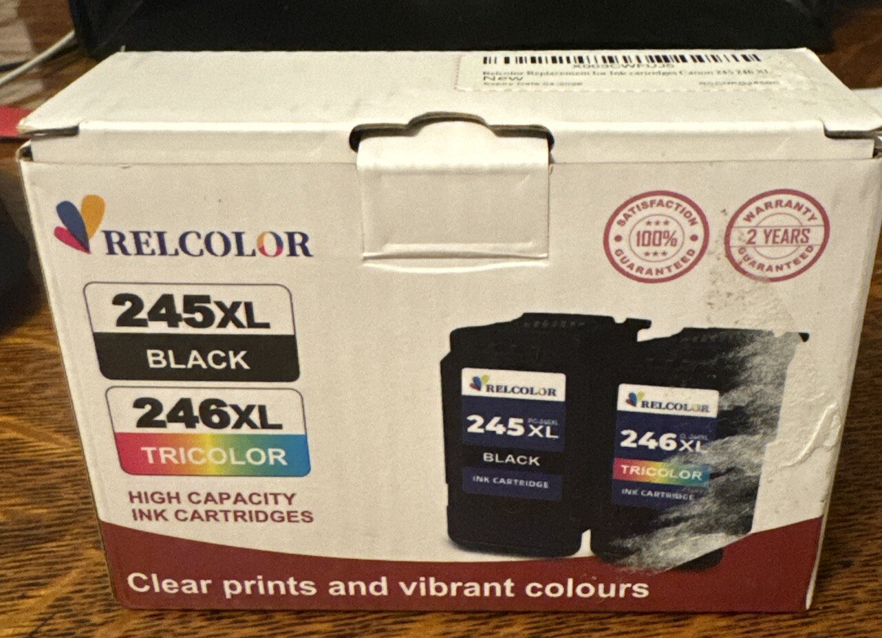 Color Ink Cartridges 245XL Black 246XL Tricolor Unopened Sealed Packages