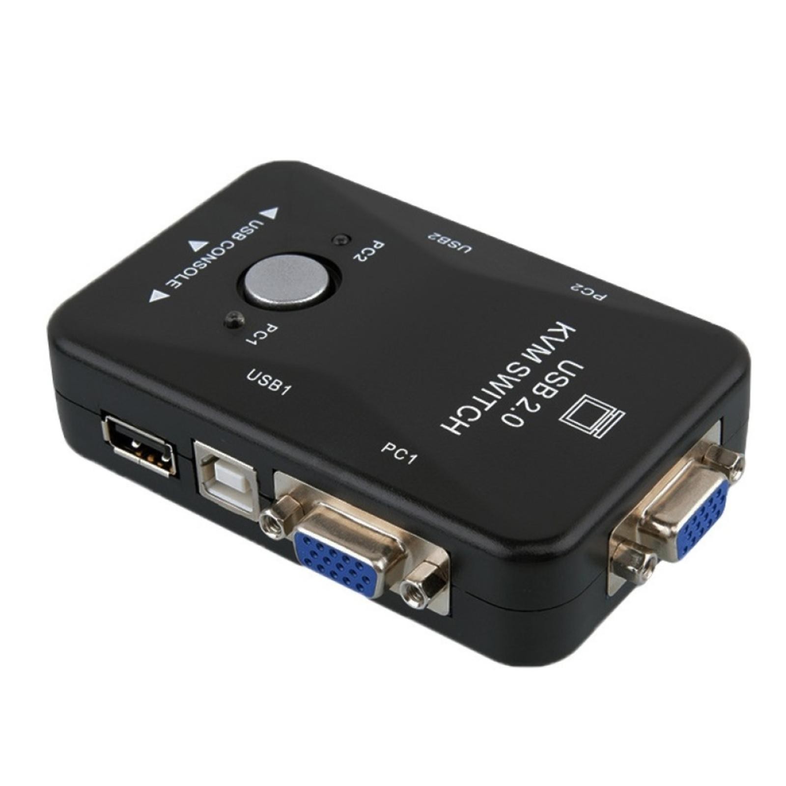 Dual/2-Port USB VGA KVM Switch Box Mouse Keyboard Monitor Sharing Computer PC D