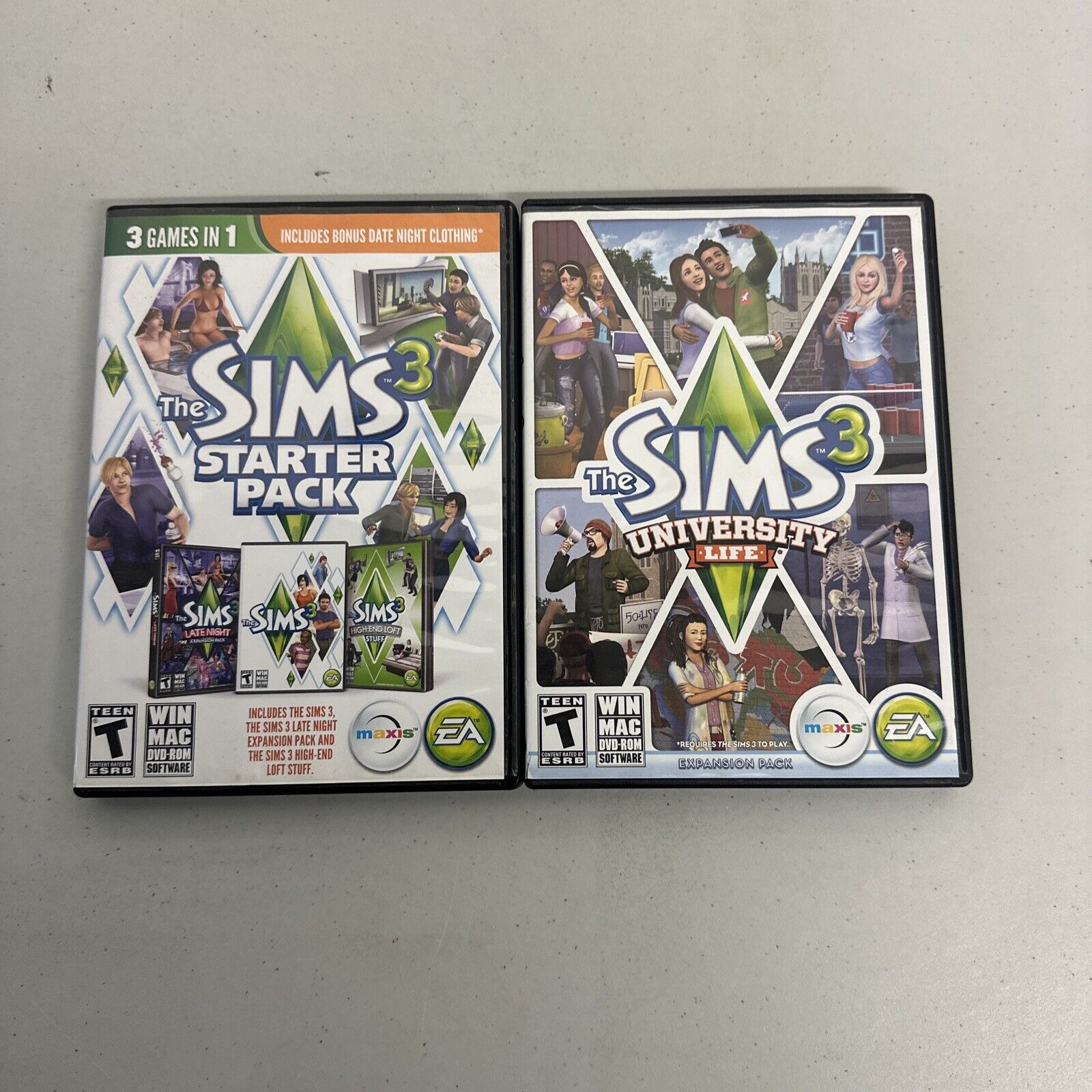 Sims 3 Starter Pack - Plus University Life Expansion- PC /MAC