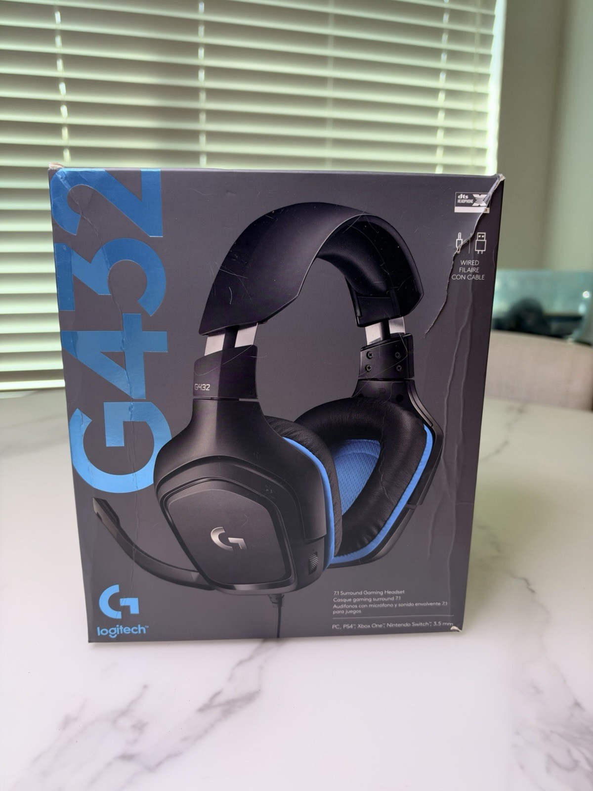 Logitech G432 DTS x 7.1 Surround Sound Wired PC Gaming Headset No Box -Pre-Owned