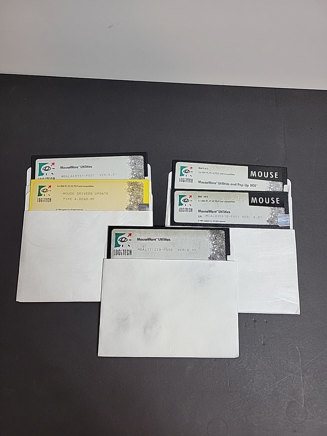 5.25" Floppy Disk LOGITECH Mouse Ware Utilities Mouseware Lot Bundle 5