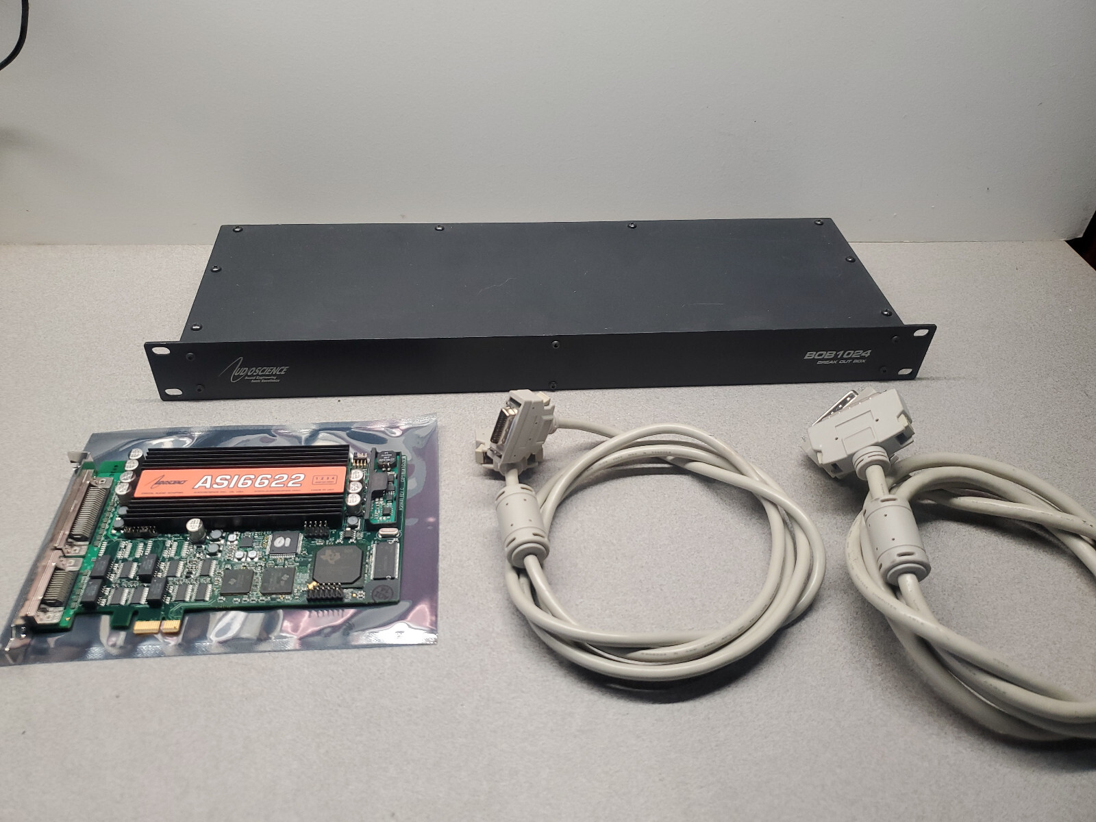 AudioScience ASI6622 PCI Express Audio Card BOB1024 Break Out Box