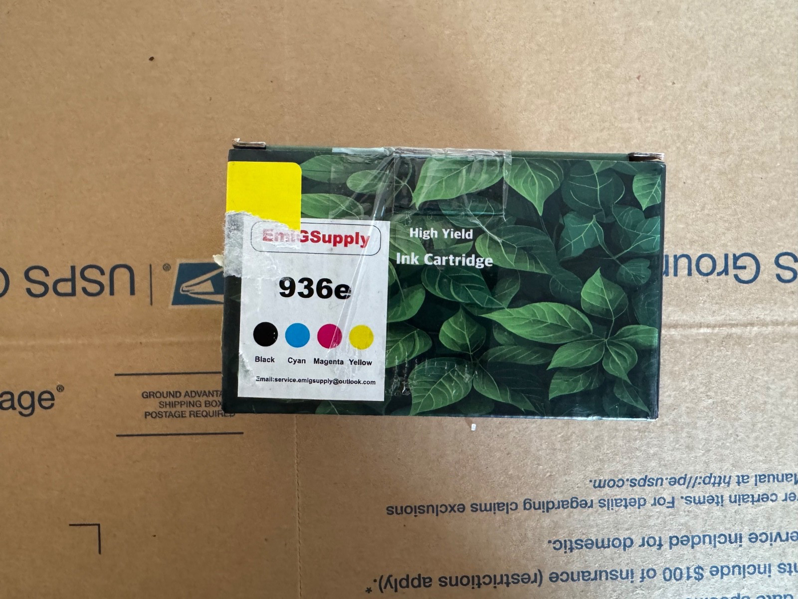 EmiGSupply 936e High Yield Ink Cartridge Set Black Cyan Magenta Yellow New, open