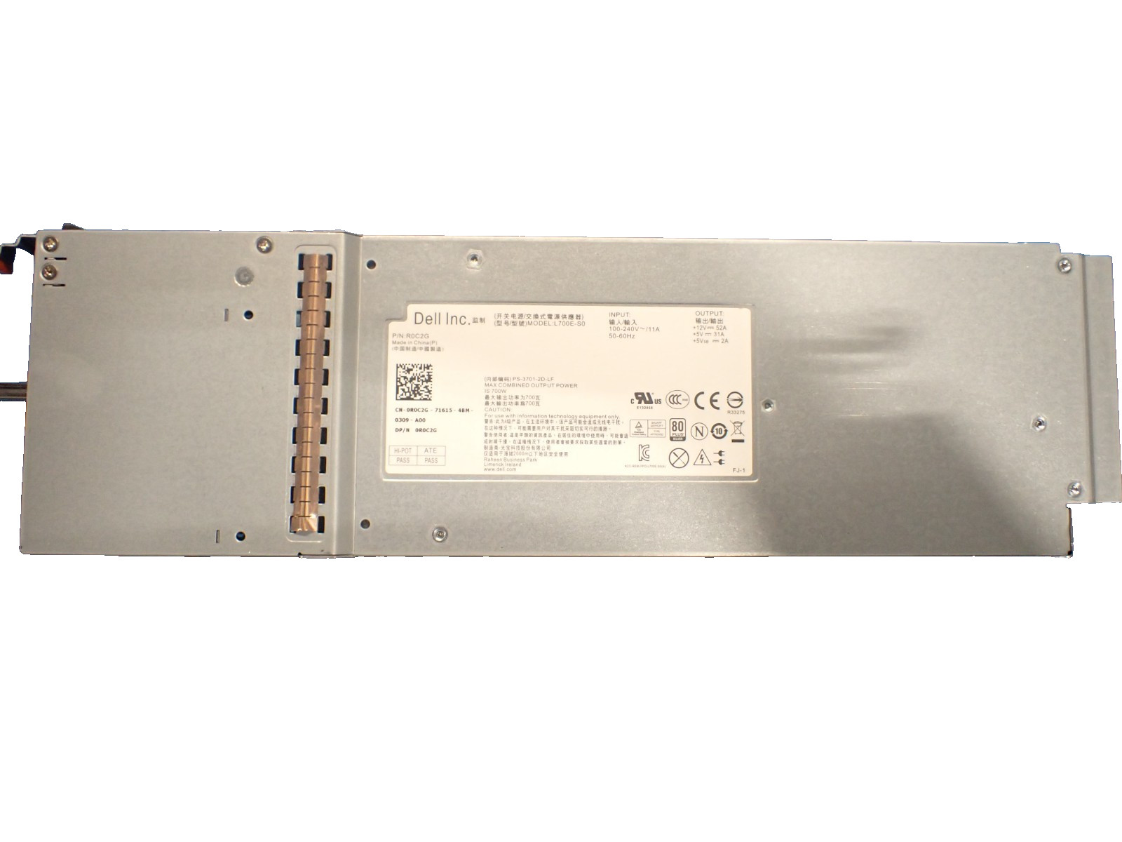 Dell 0R0C2G 700W PSU for EqualLogic High Efficiency Power Supply