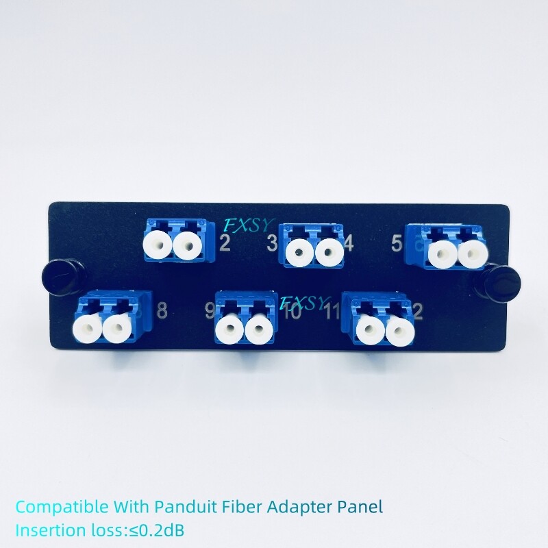 Fiber Optic Adapter Panel 6 LC Duplex SM Adapters Compatible Panduit FAP6WBUDLCZ