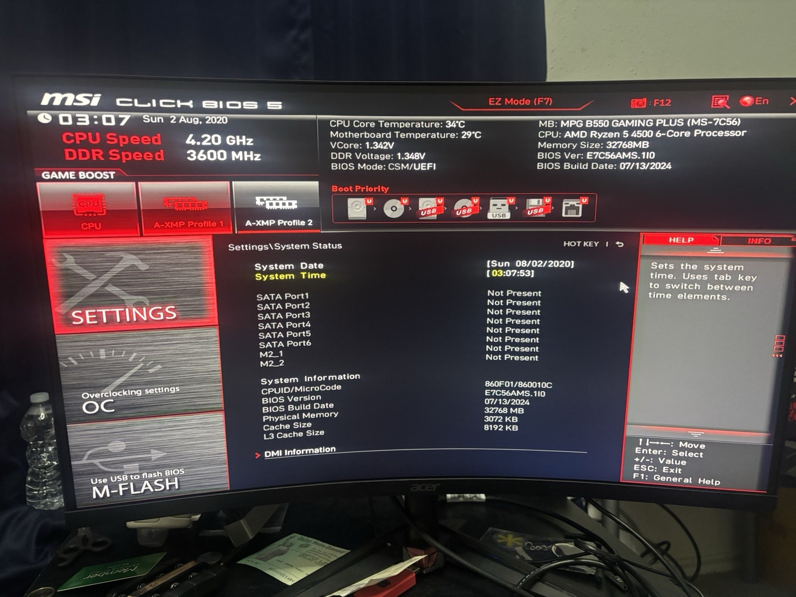 Desktop Computer for PC Gaming WiFi Bluetooth