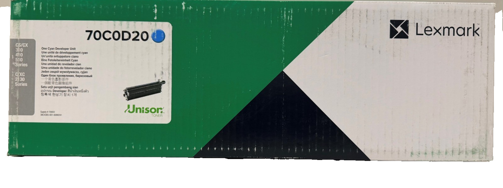 New Genuine Lexmark 70C0D20 Cyan Toner Cartridge Box CX310 CX410 CX510