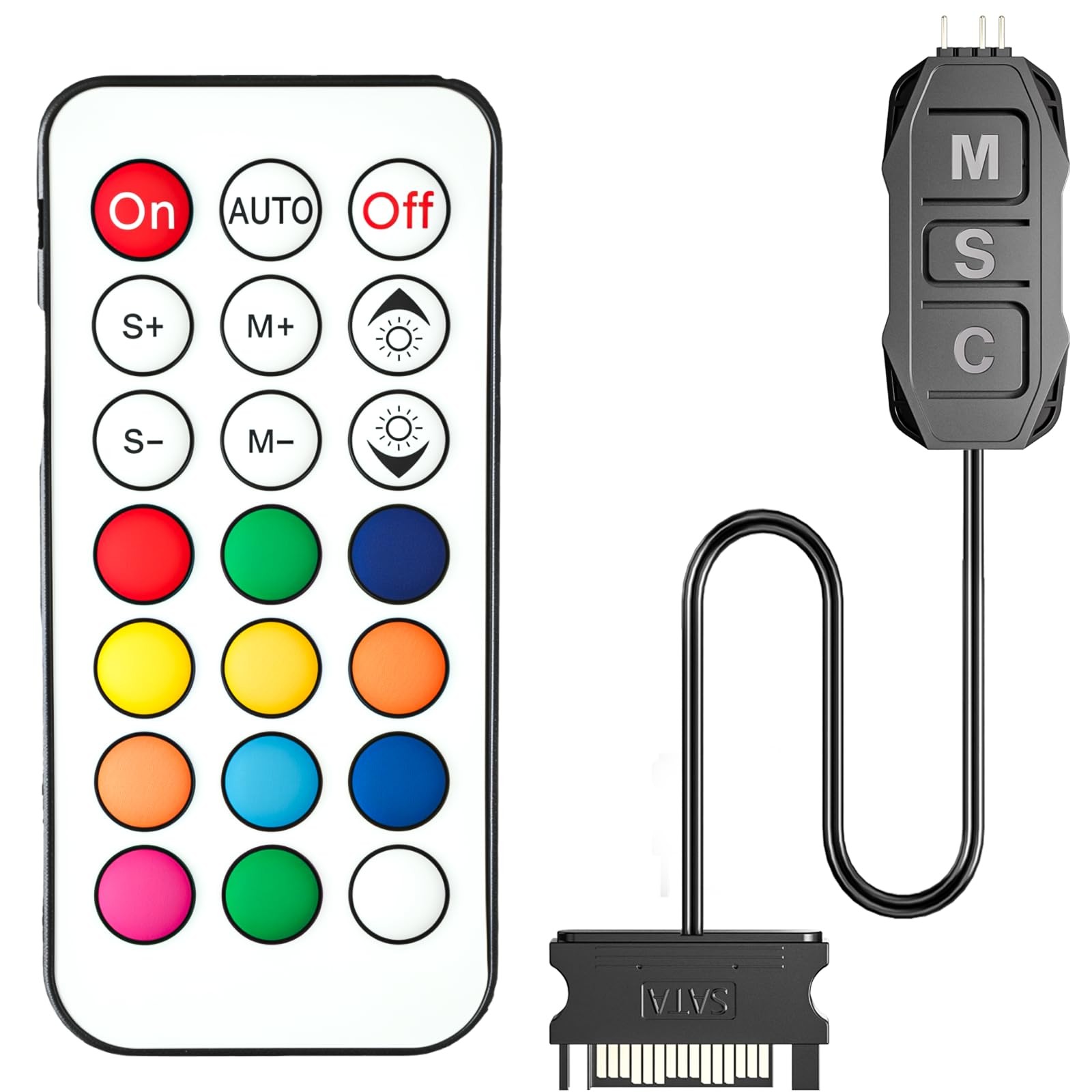 ARGB Controller Kit, RGB PC Fan Controller with 21 Key Remote Control, Multiple