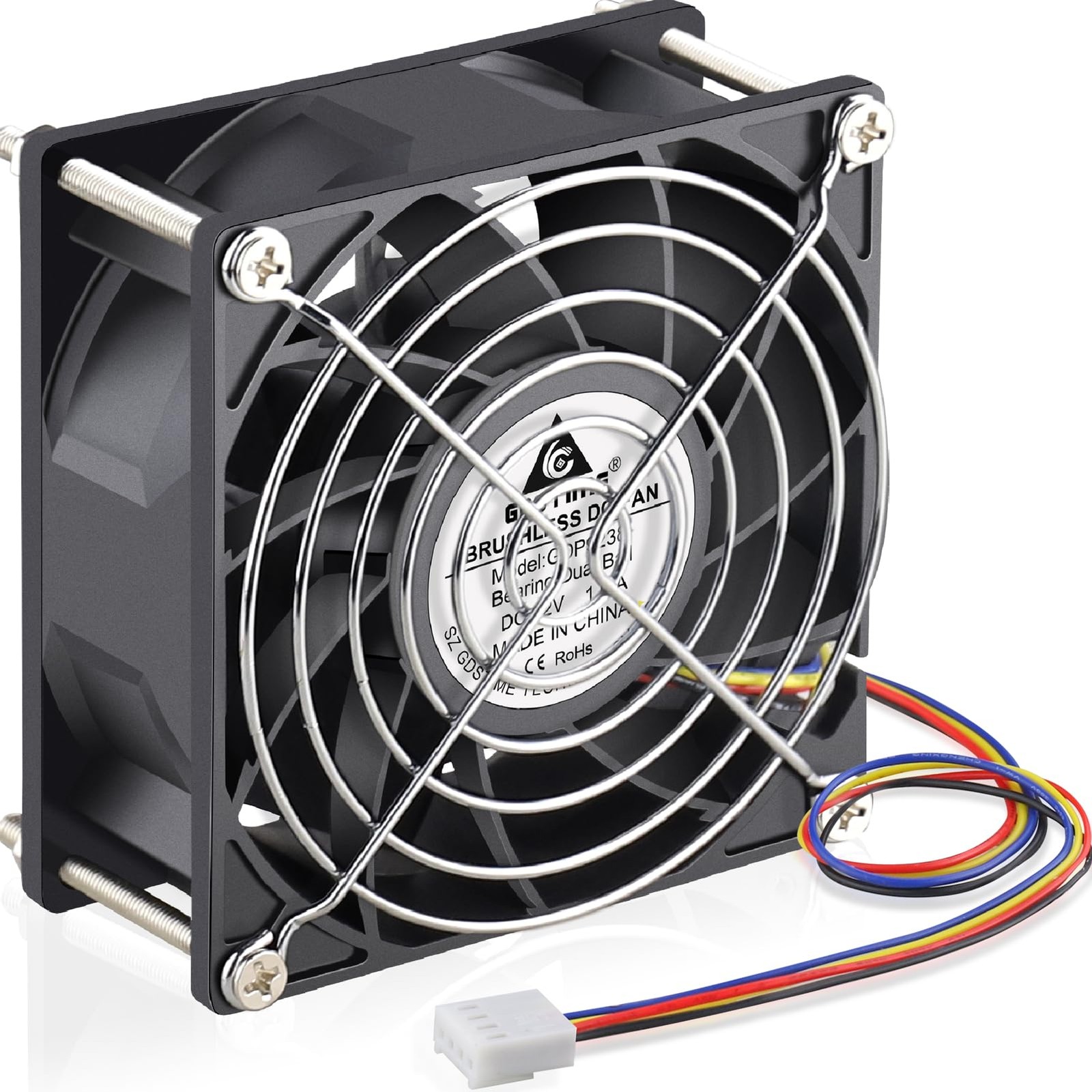 GDSTIME 92mm x 38mm 12V PWM Fan 4 Pin Dual Ball Bearing High Airflow Fans
