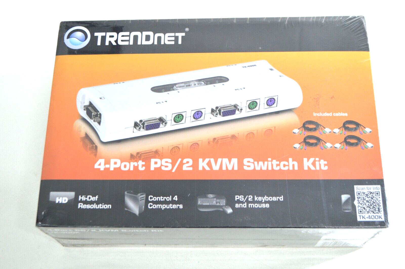 TRENDnet 4-Port PS/2 KVM Switch TK-400K