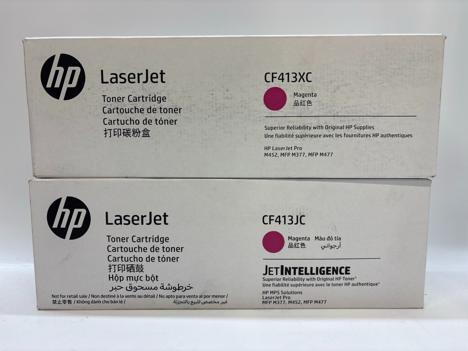 Lot 2 Genuine HP CF413XC CF413JC Magenta Toner Cartridges M452 M477 M377  T8 E1