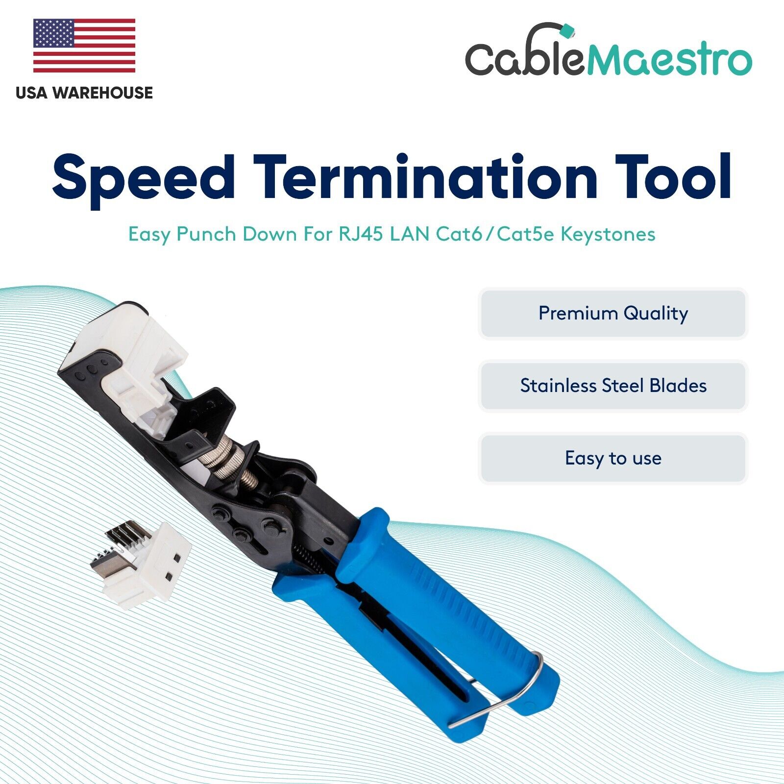 Speed Termination Tool Easy Punch Down Stainless Steel Blades For LAN Keystones