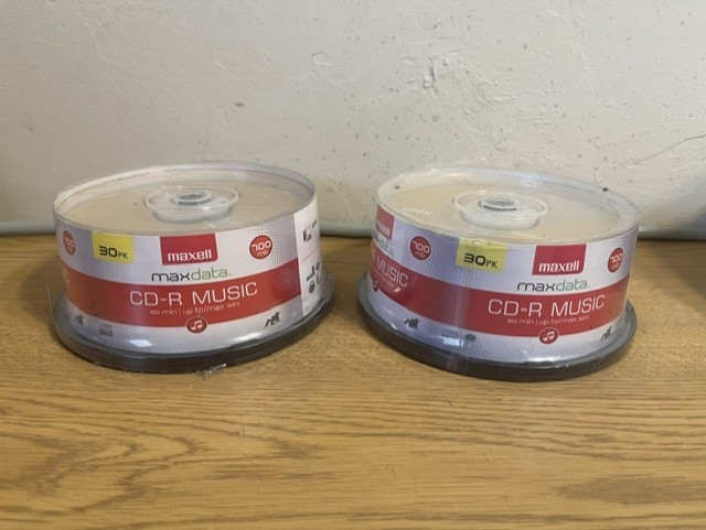 NEW (2) MAXELL MAXDATA CD-R MUSIC Recordable Discs 30 Pack 32x 80 min SEALED