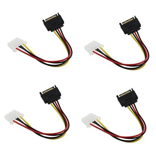 4PCS SATA 15Pin Male to 4Pin IDE Molex Female Cable for Serial ATA Hard Drives