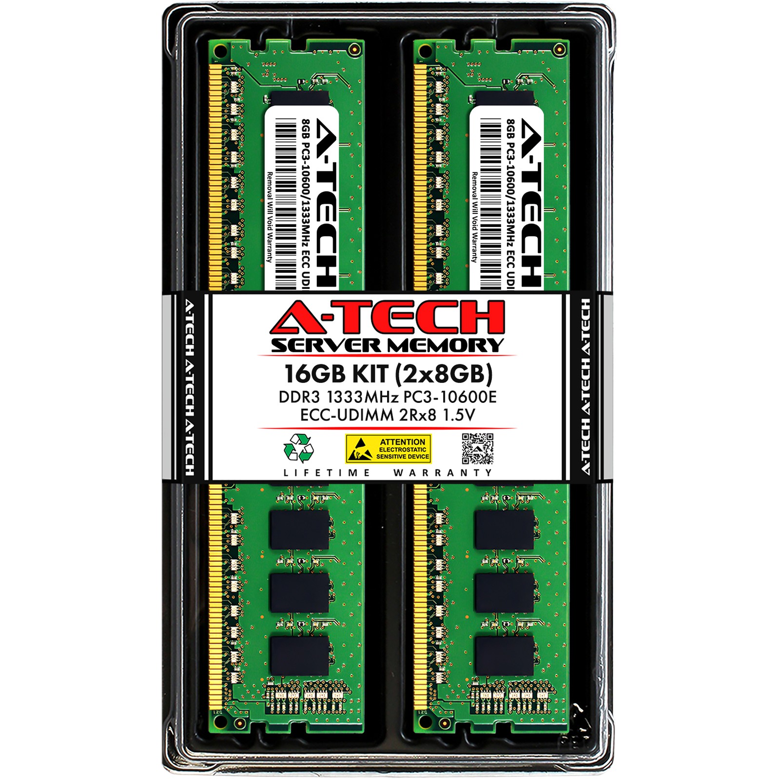 16GB 2x 8GB PC3-10600E ECC UDIMM Synology RackStation RS3411RPxs Memory RAM