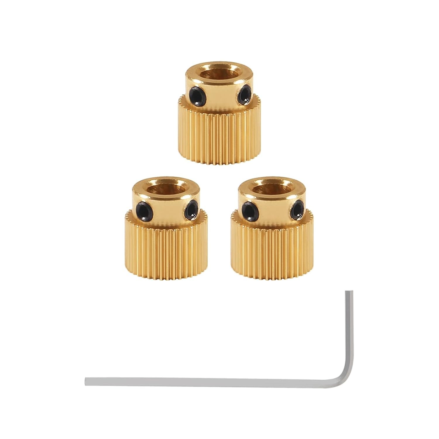 Aokin Brass Extruder Wheel Gear 40 Teeth Drive 3D Printer 3 Pcs 