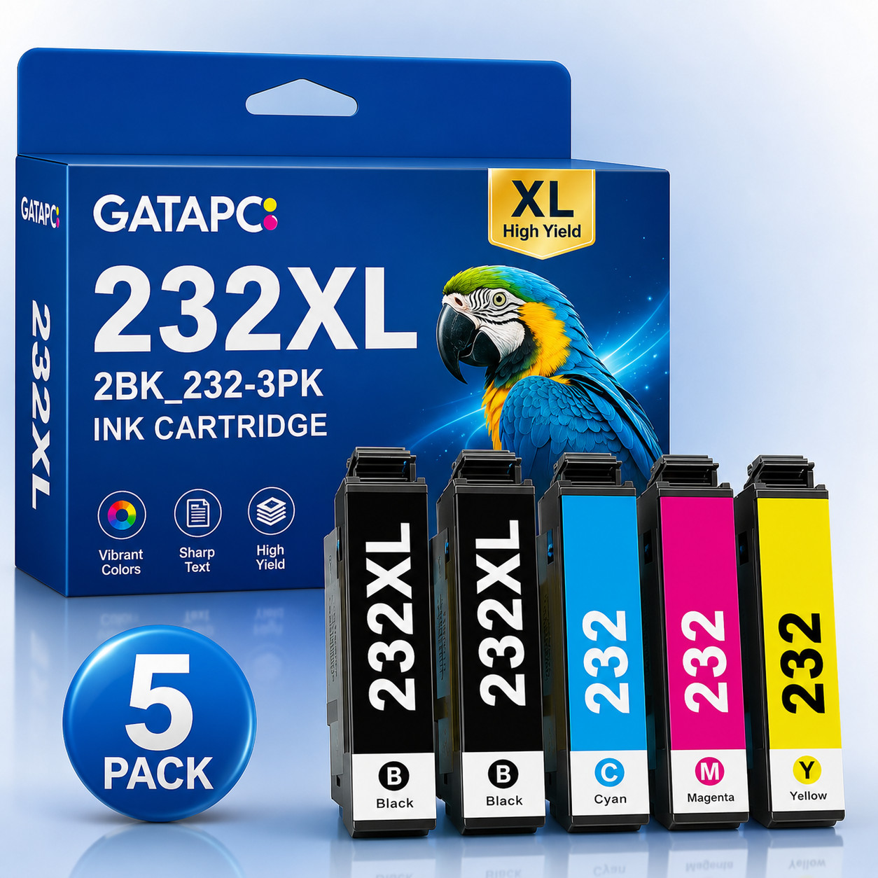 5 Pack T232 232 XL Compatible Ink Cartridge for XP 4205 420